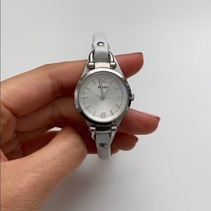 Georgia White Leather Watch
